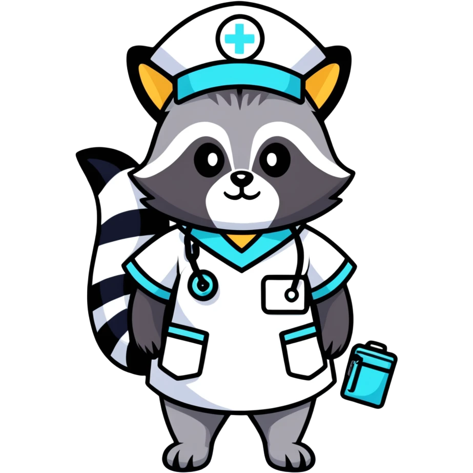 Nurse raccoon  emoji
