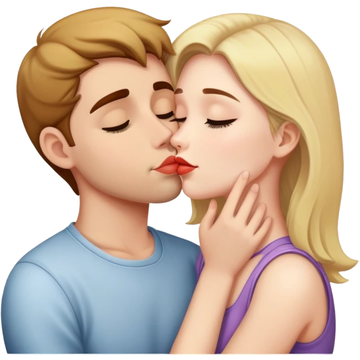 Girl kissing her boyfriend emoji