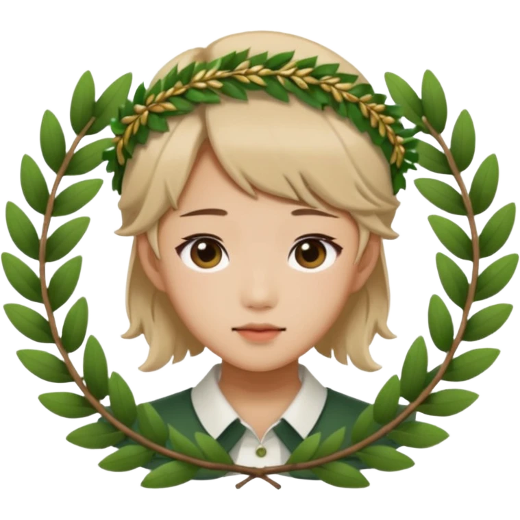 young asian kpop with Laurel Wreath emoji