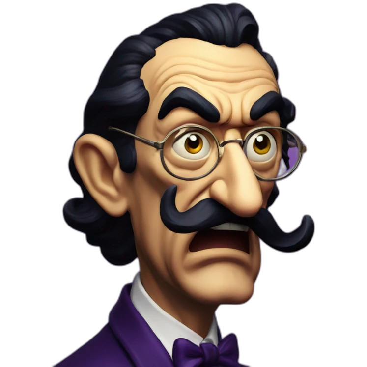 Salvador Dali angry waluigi emoji