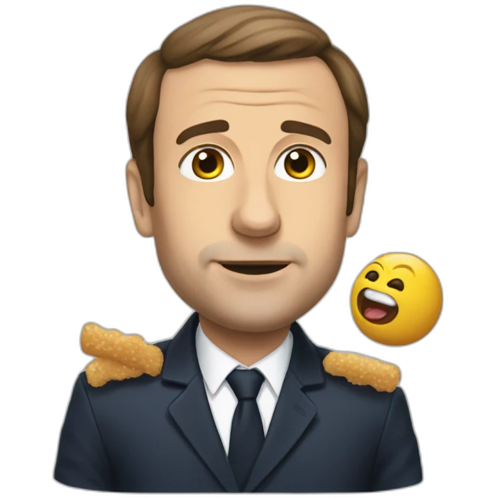 Macron qui mange un chien emoji