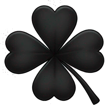 Black five clover leaf emoji