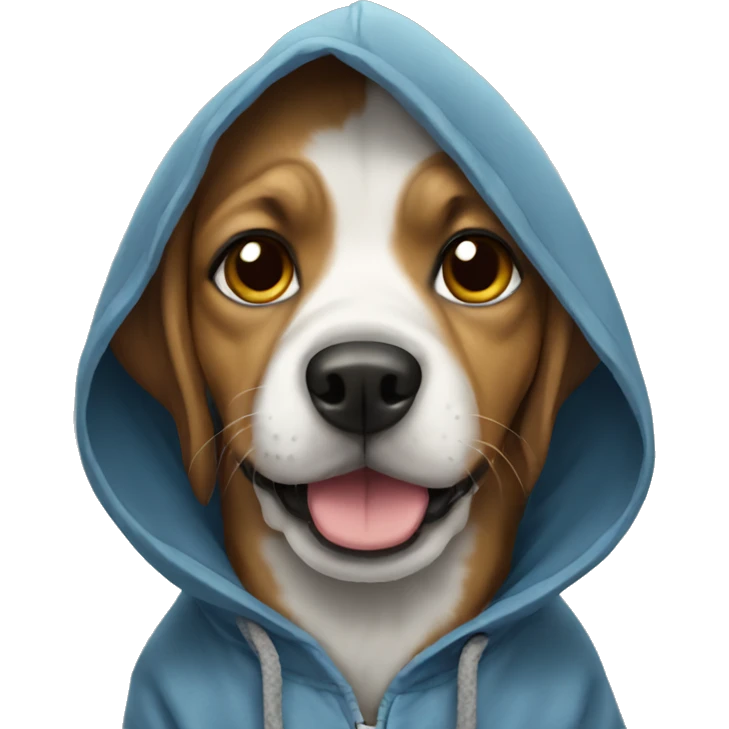 Dog wearing hoodie emoji