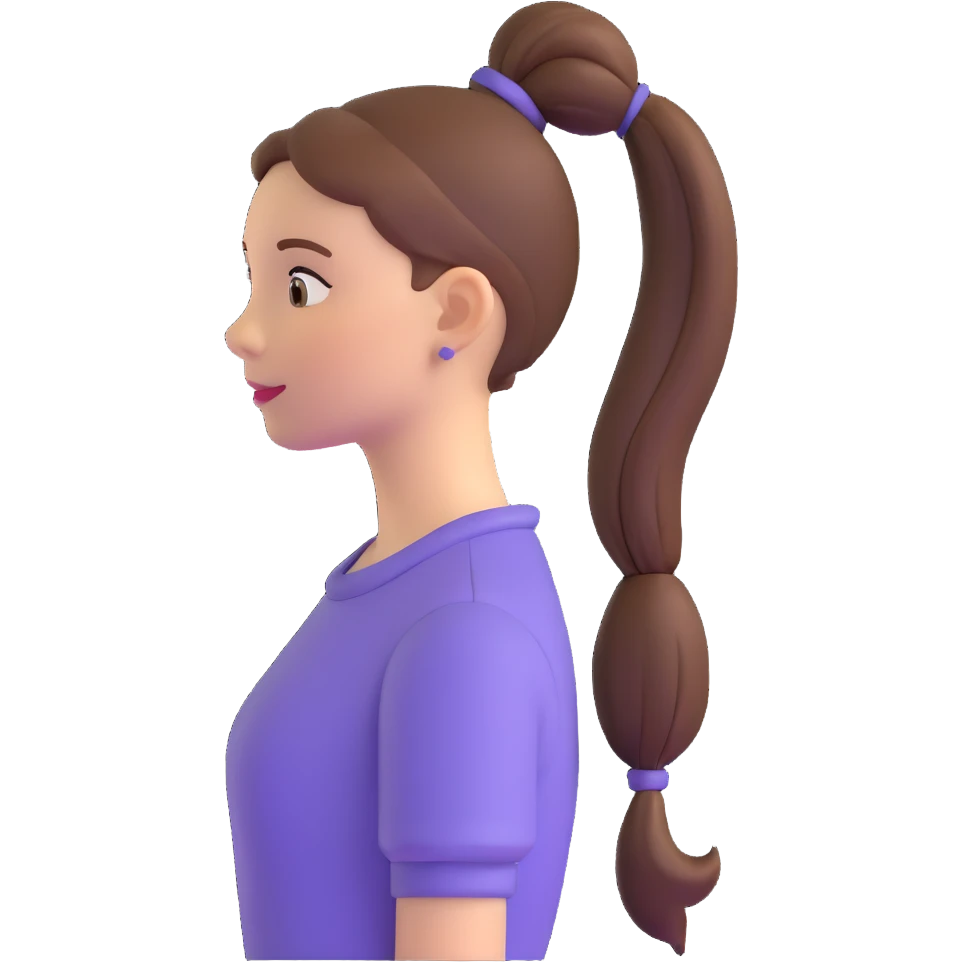 niña con coleta emoji