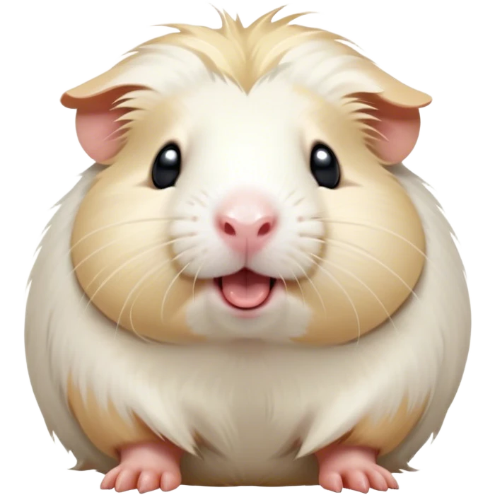 Cinematic Cute Yawning White Guinea Pig Portrait Emoji, Head tilted slightly with a dramatic, wide-open yawn, revealing a soft, downy white coat with tiny drooping ears, round dark eyes barely open in drowsy contentment, Simplified yet irresistibly adorable features, highly detailed, glowing with a soft, cozy glow, high shine, relaxed yet expressive, stylized with a touch of whimsy, bright and endearing, soft glowing outline, capturing the essence of a sleepy yet affectionate guinea pig, so drowsy it feels like it could stretch right out of the screen and curl up for a nap! emoji