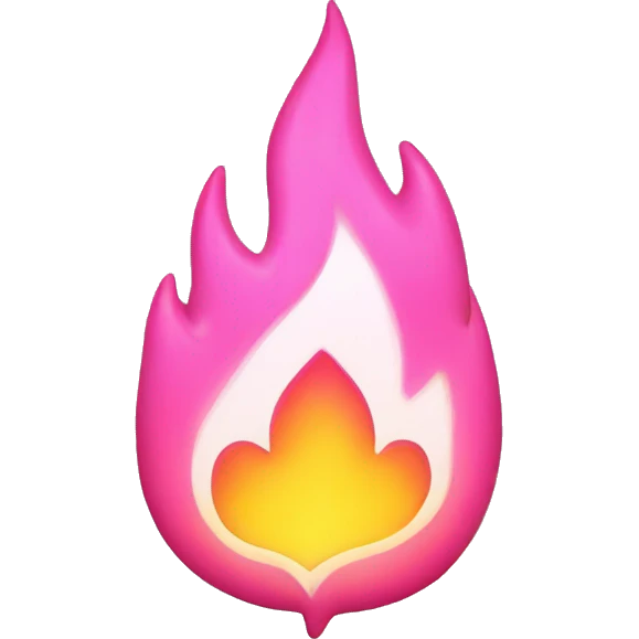 Pink flame with white heart emoji
