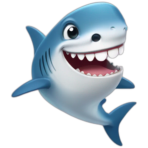 Cute Shark laughing with tears emoji