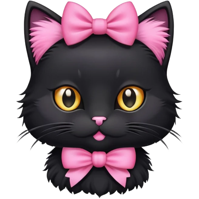 Black cat with a pink bow  emoji