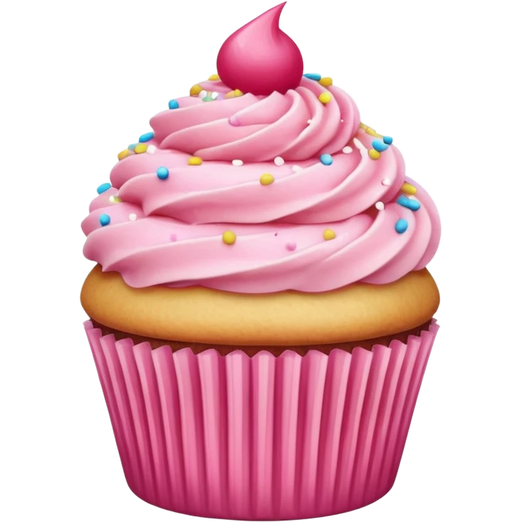 Cupcake with pink icing emoji