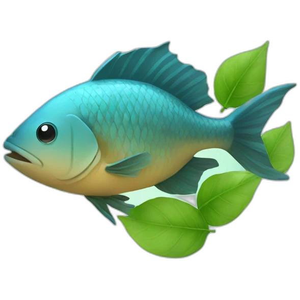 fish with leaves emoji