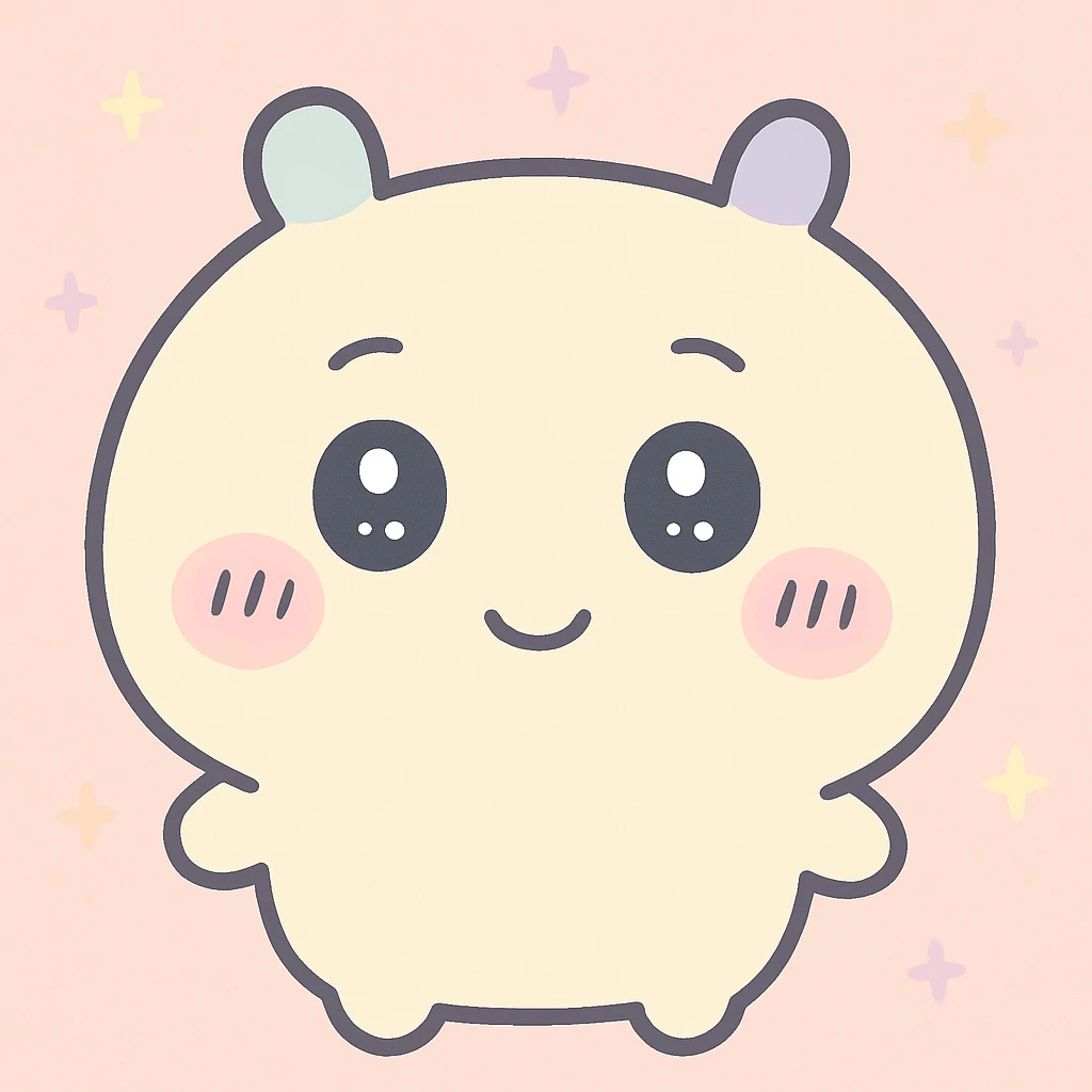 Chiikawa character, cute and simple, soft pastel colors, round face, big eyes, minimal details emoji