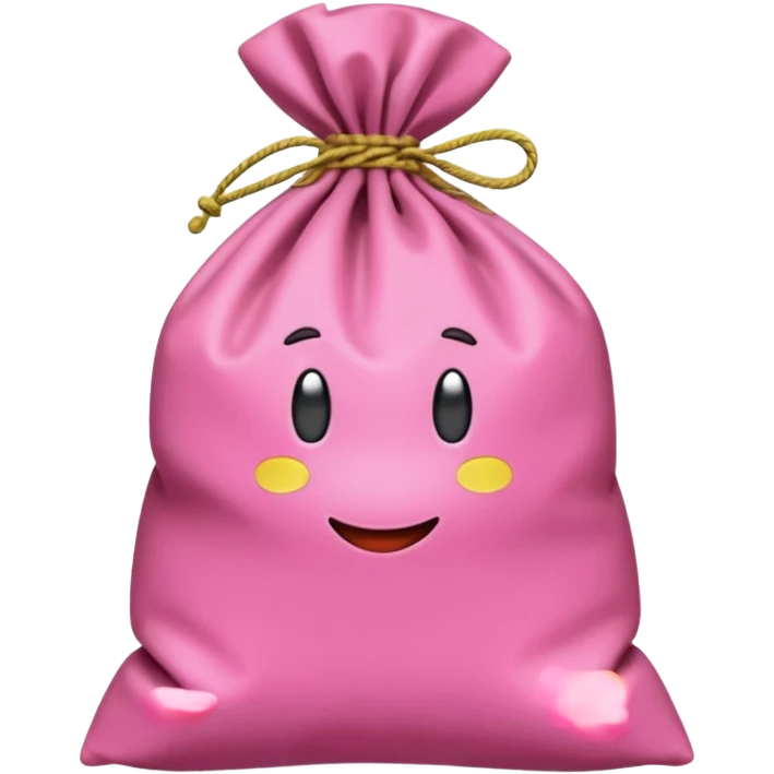 $100 AUD cash overflowing in a pink sack bag emoji