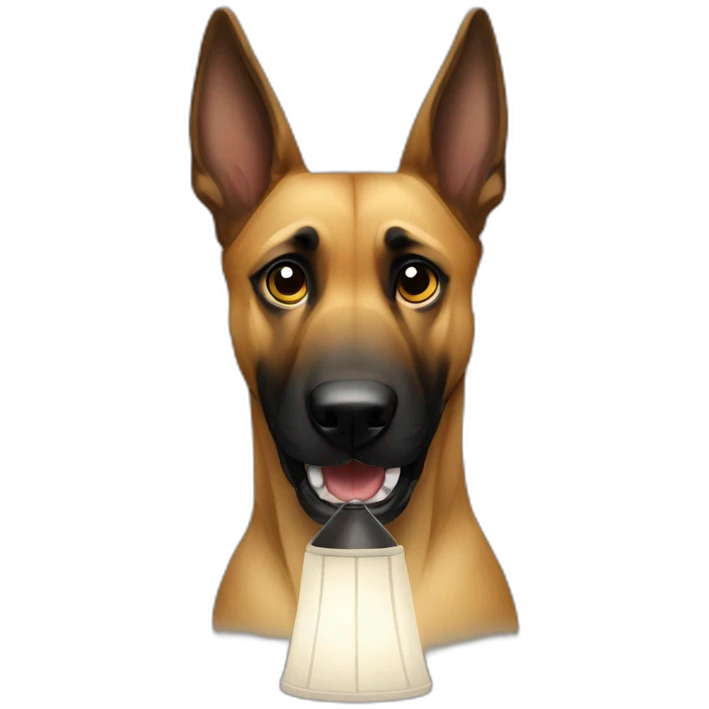 Malinois with lamp emoji