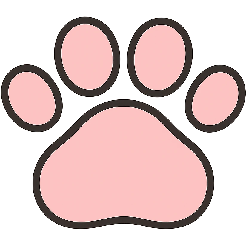 a cute and friendly pink paw print emoji, remove face emoji