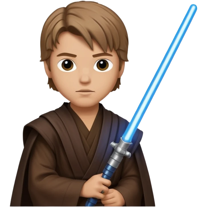 star wars Jedi Knight Anakin with blue lightsaber emoji