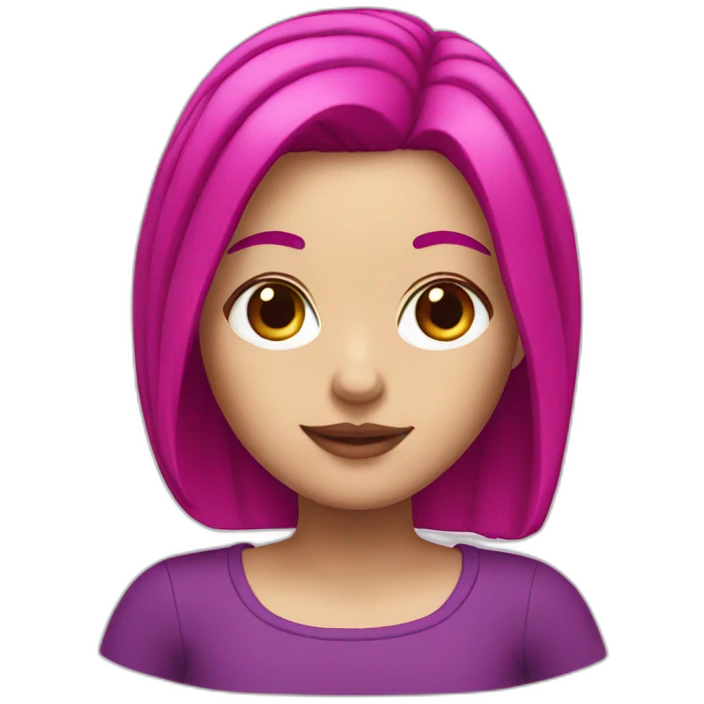 White girl with magenta hair  emoji