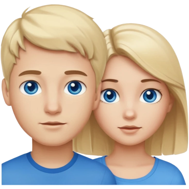 Couple blond boy bleu and the girl brunette hair and blue eyes  emoji