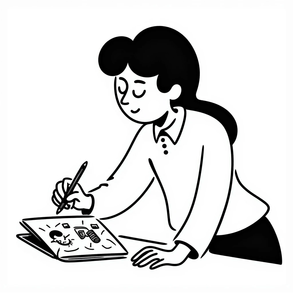Woman prototyping emoji