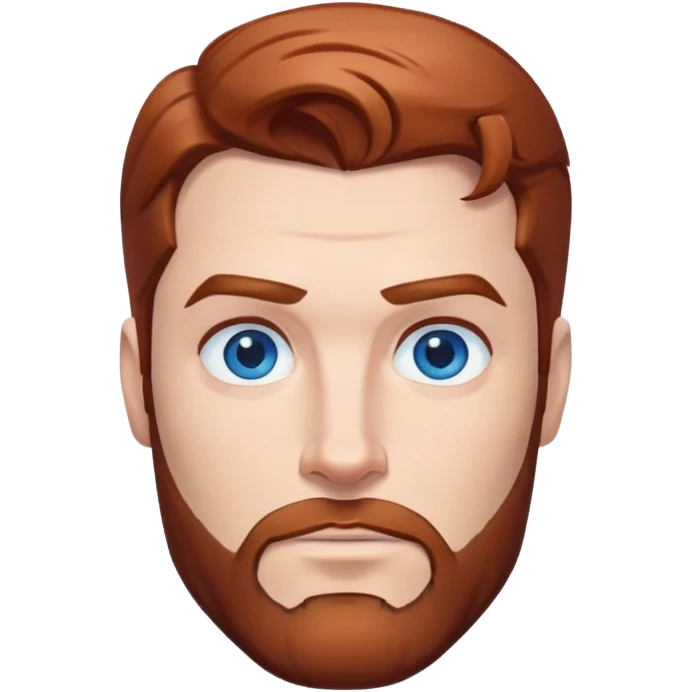 Flying superman with redish brownish hair - blue eyes, trimmed beard emoji