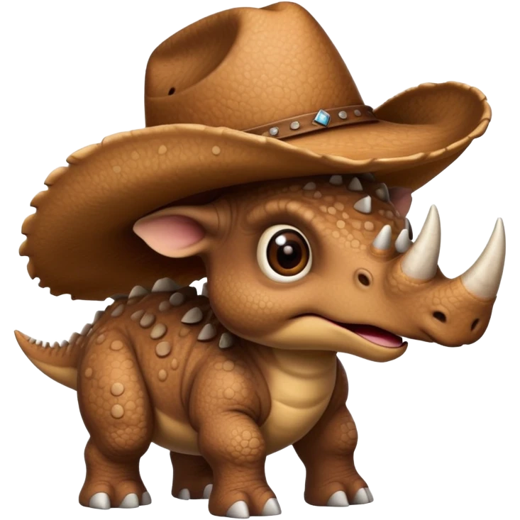 Triceratops in cowboy hat emoji