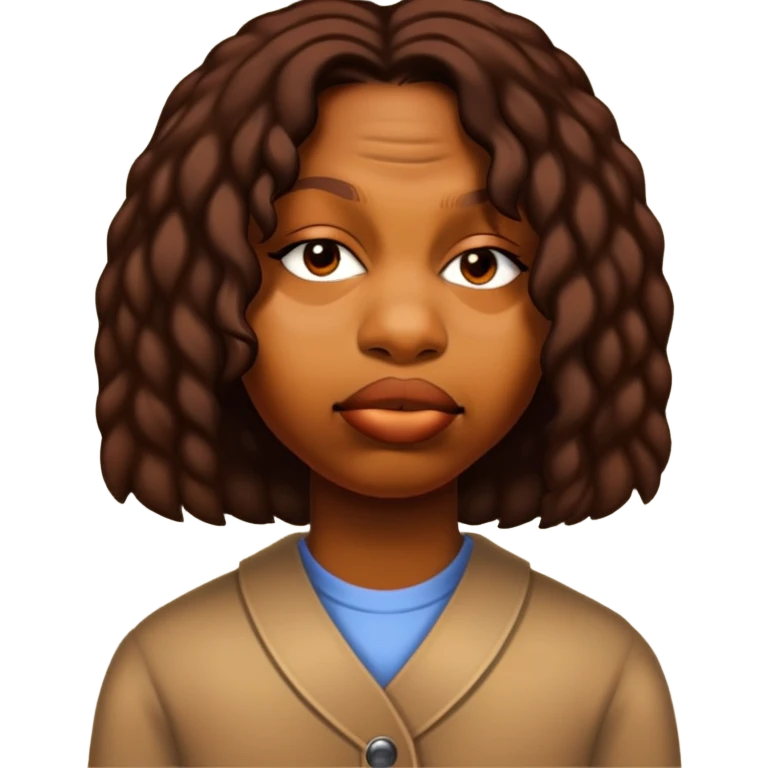 Portrait with this style and brown skin emoji