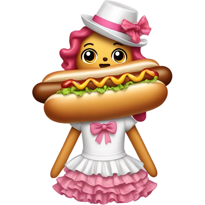 Hotdog in a dress emoji