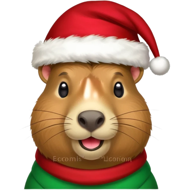 Capybara con gorrito de navidad emoji