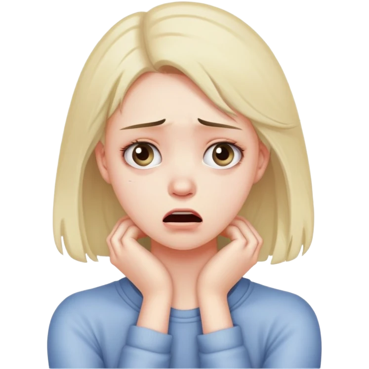 stressed out with hands holing neck girl  emoji