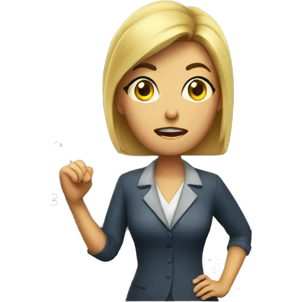 Angry female teacher, behind her is a blackboard with numbers on it. emoji