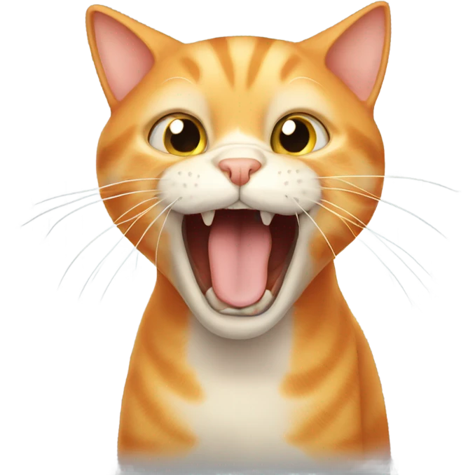 light orange cat meowing emoji