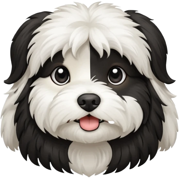 havanese female dog black and white emoji