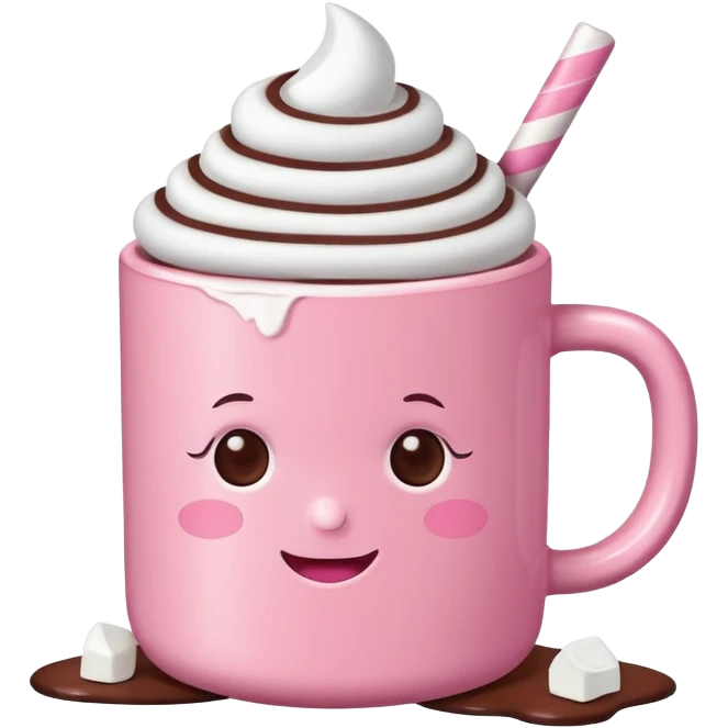 heiße Schokolade mit Marshmallows pink . Keine Gesichter  emoji