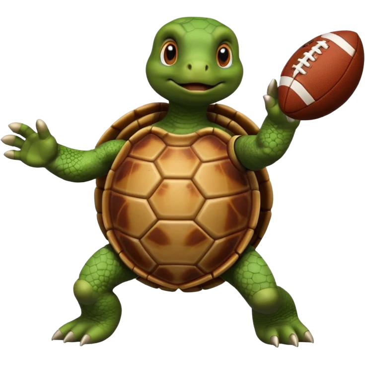A turtle throwing a football emoji