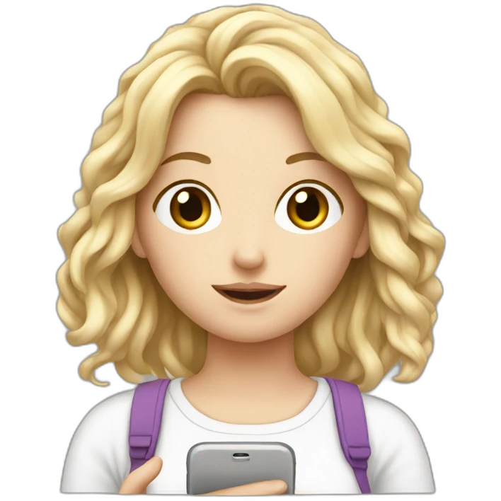 White Girl scrolling phone emoji