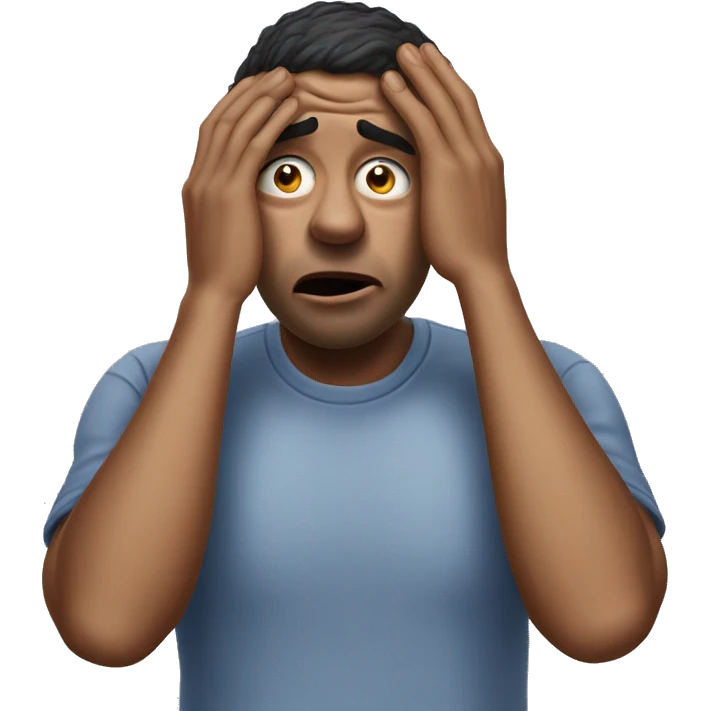 Photorealistic man scratches his head in confusion emoji