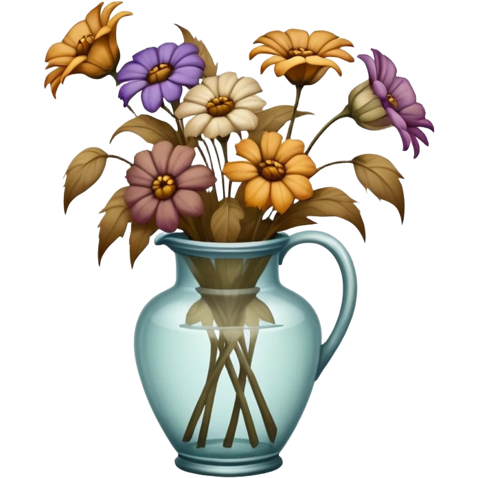 dead wilted flowers hanging in a vase emoji