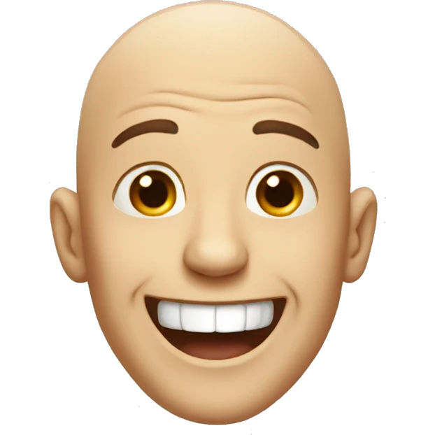 A bald man laughing emoji