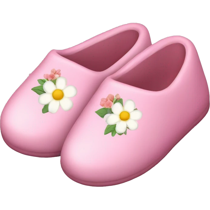 a slipper pink with flowers emoji
