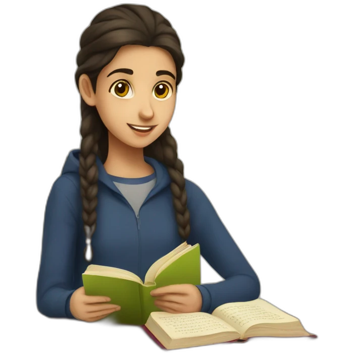 Armenian teenager reading book emoji