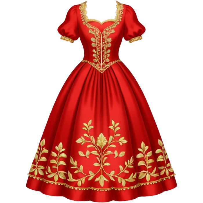 rococó dress rojo con dorado emoji
