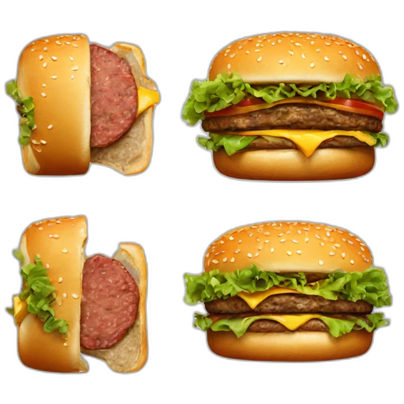 Burger hyperrealistic emoji