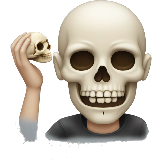 person with skull in their hand emoji