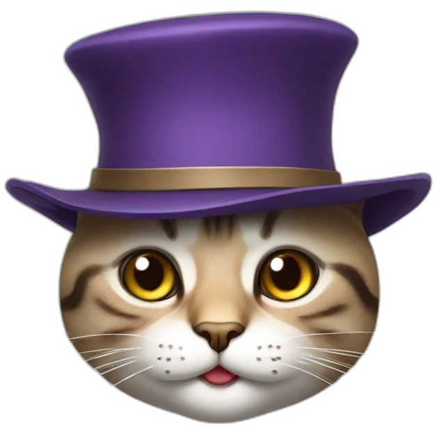 funny cat with hat emoji