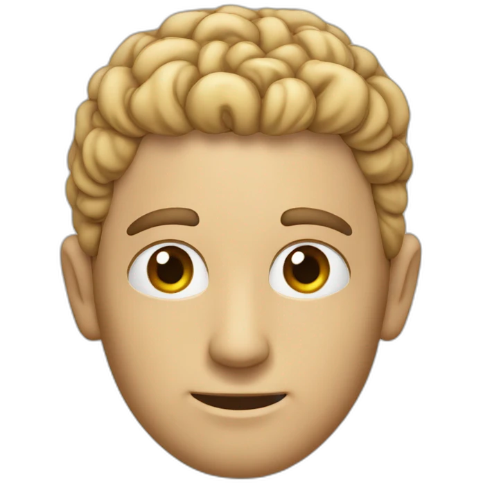 Hombre con cabeza de cerebro emoji