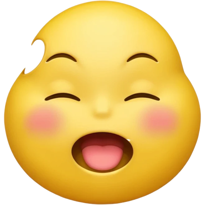 Yellow Emoji with closed eyes and biting lip, air humping full body emoji