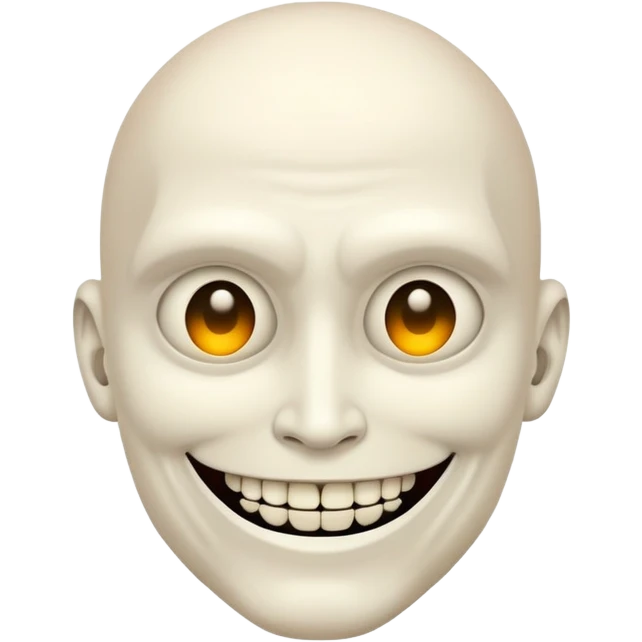 Titan with creepy smile emoji