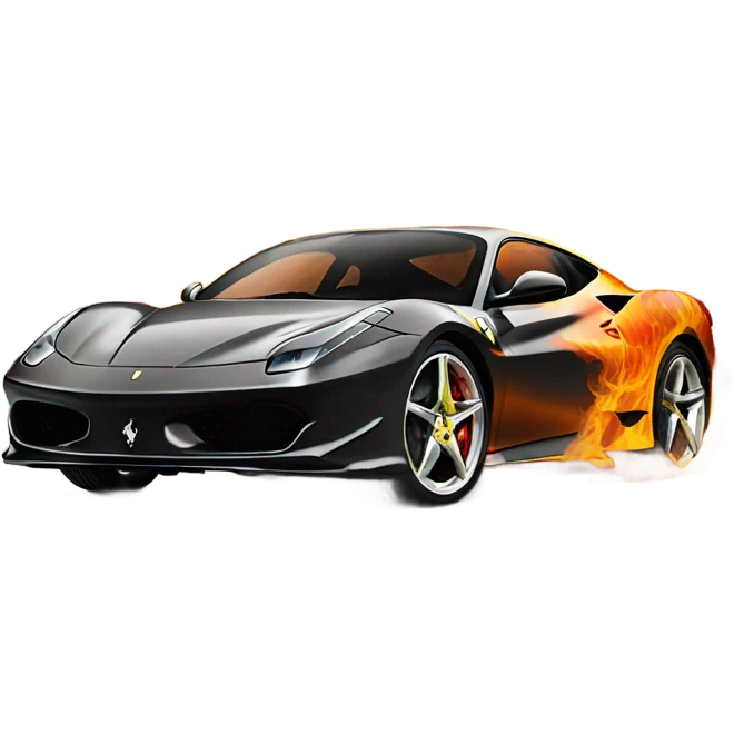 ferrari, fire, smoke emoji