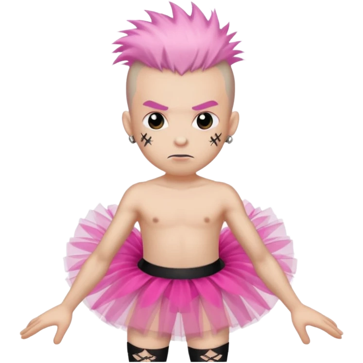 un mec style punk avec un tutu emoji