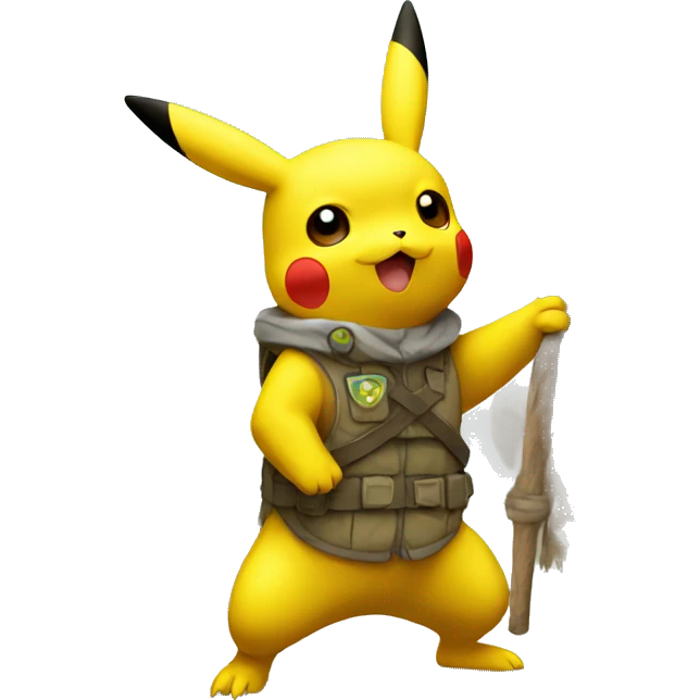pikachu with a raid flag emoji