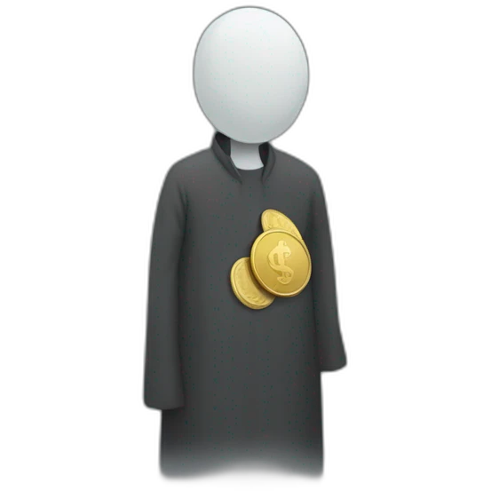 faceless man with coin head emoji
